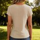thumbnail image 5 of TaTaai Women's Summer Base Layer Top Short Sleeve V-Neck Mesh Fabric Ribbed Knit Casual Slim Fit Multi-Color T-Shirt Gift, 5 of 8