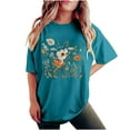 thumbnail image 2 of Njoeus Plus Size Tops Women Tshirts Shirts Women Women Cute Funny Graphic T Shirts Womens Floral Print Graphic Tees Teen Girls Cute Tops Summer Casual T-Shirts S-Xxl Womens Summer&nbsp;Outfits On C, 2 of 5