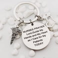thumbnail image 3 of Nurses Prayer Keychain Stainless Steel Heart Key Chain Nurse Charm Keychain, 3 of 10