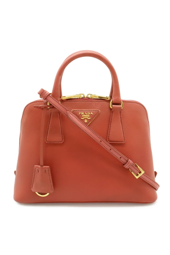 Pre-Owned PRADA Promenade Handbag/Shoulder Bag, Saffiano Leather, Pink BL0838