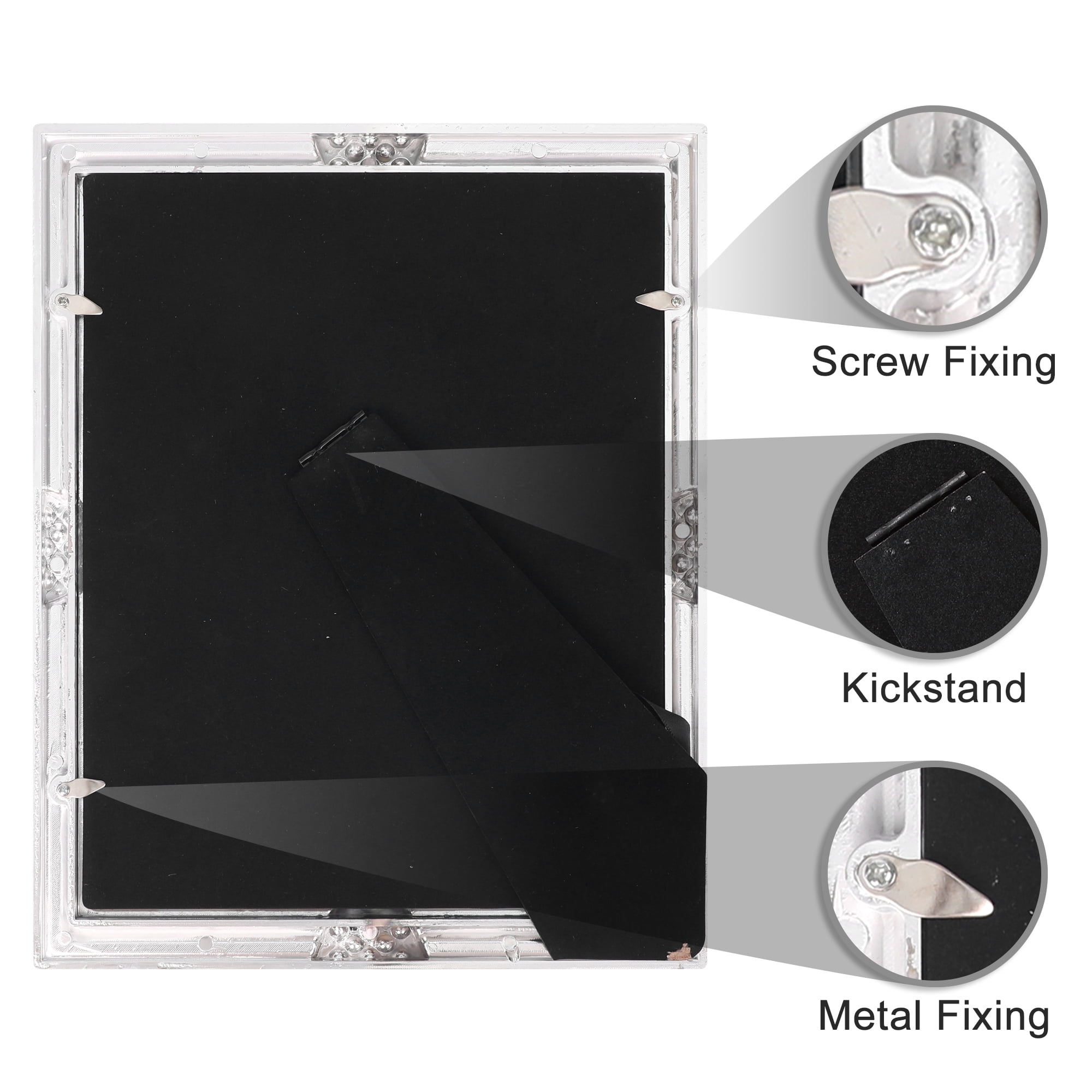 Unique Bargains Pearl Picture Frame Vintage Retro Plated Crystal Photo Frames Silver 7x10"