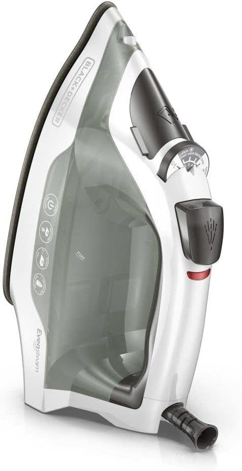 BLACK+DECKER Easy Steam Compact Iron, IR350V – TrueGlide Nonstick Soleplate, SmartSteam, Pivoting Cord