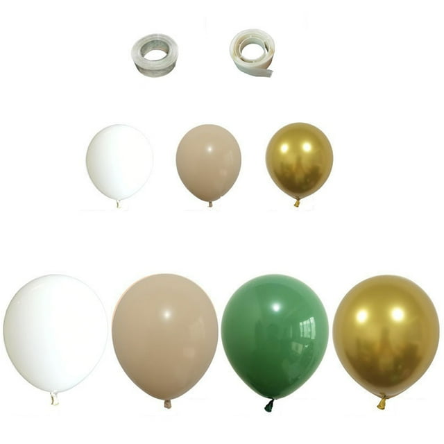 Olive Green Balloons Arch Garland Kit - White Olive Green Gold Confetti Balloons Set for Party Decor