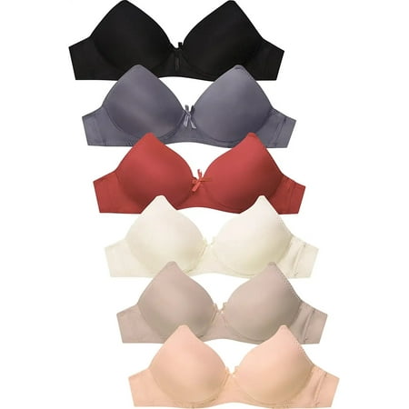 

Women s Basic Plain Lace Bras Petite to Plus Size Pack of 6- Various Styles 4400PN1 36B