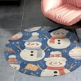 thumbnail image 4 of Christmas Cartoon Snowman Round Carpet Circle Rug Outdoor Patio Area Rug Washable Large Area Rugs Hallway Room Decor Fitness Mats, 4 of 8