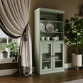 thumbnail image 4 of Palace Imports 100% Solid Wood 32" Pantry Cabinet with Frosted Glass Doors, 2-Drawers and Adjustable Shelves, Sage, 4 of 7
