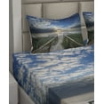 thumbnail image 4 of Ambesonne Beach Fitted & Top Sheet Set with Shams, Pathway to Sea Swimming, Multicolor, 4 of 5