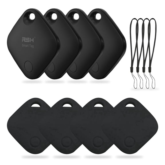 RSH Smart Tracker Tag 4 Pack Bluetooth Item Finder Compatible with iOS IP65 Waterproof