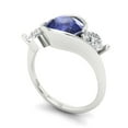thumbnail image 2 of Three-Stone Engagement Ring for Women - 3.5ct Simulated Tanzanite in 14K White Gold Promise Ring, 2 of 6