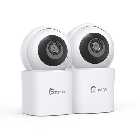 CAMSTRO 2 Pack 3K WiFi Indoor Security Camera, 360° Pan Tilt Baby Pet Camera with Night Vision Two-Way Audio Works with Alexa