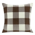 thumbnail image 1 of Coofit Check Pillow Case Linen Square Washable Cushion Pillow Cover Plaid Pillow Cover, 1 of 10