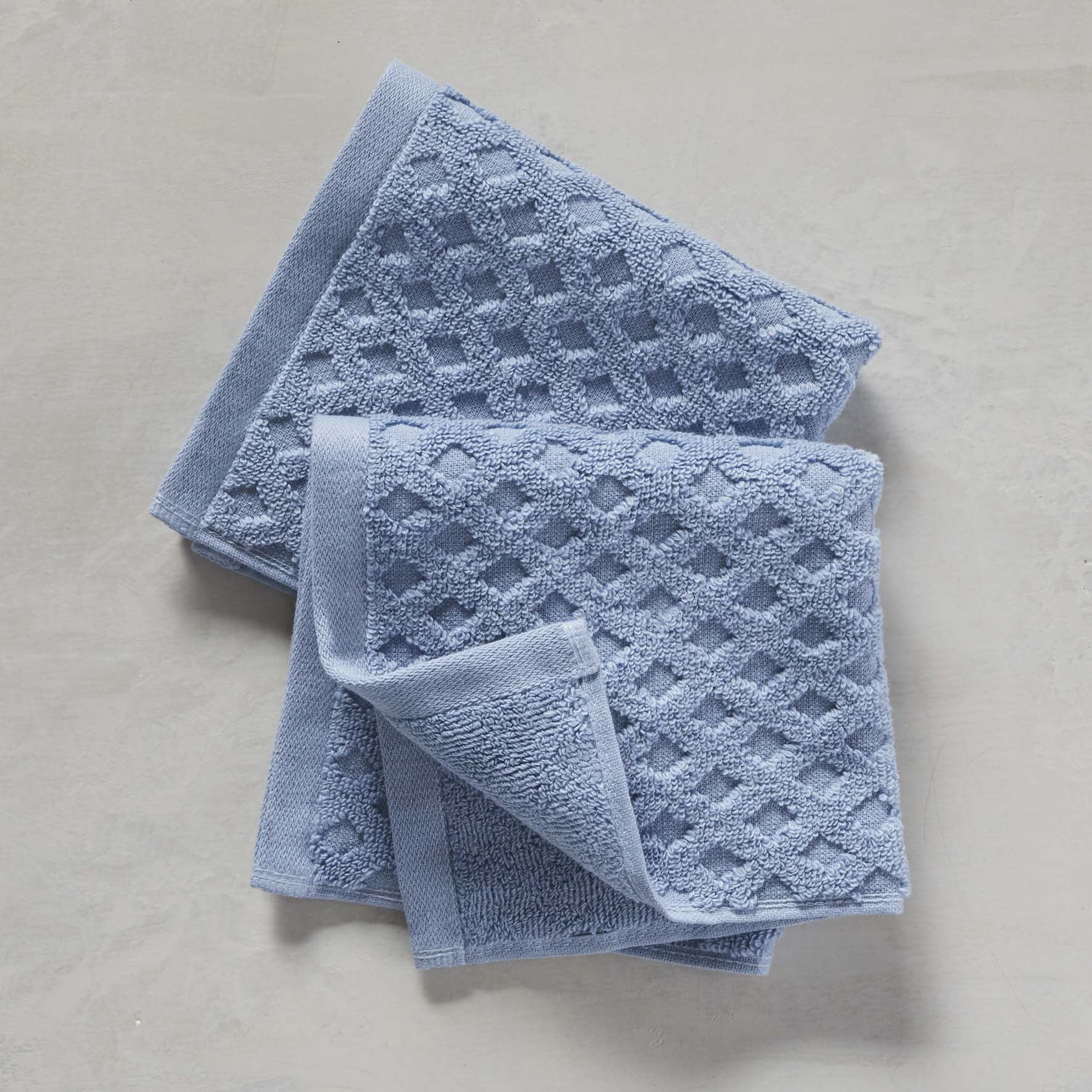 Better Homes & Gardens Signature Soft Textured 6 Piece Washcloth, Blue/White