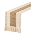 thumbnail image 2 of Chemin de Table en Coton et Toile de Jute Tissé avec Pompons Style Ferme Boho, 2 of 8
