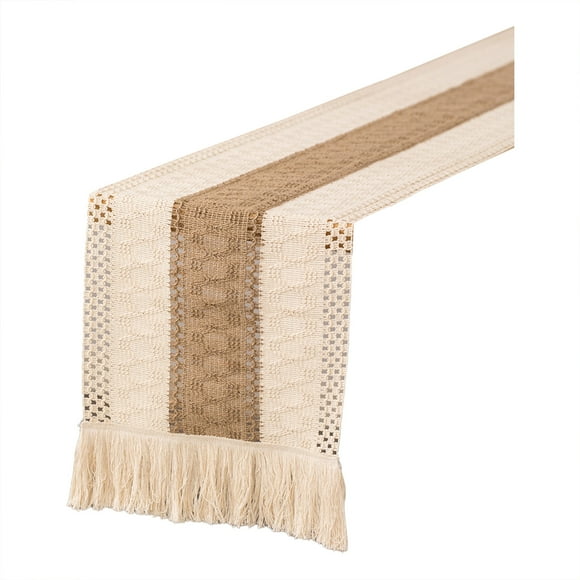 asddcavvf Splicing Burlap Table Runner Woven Table Runner Farmhouse Style With Tassels Boho Table Runner Dining Room Floral Centerpieces for Tables Street Table