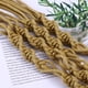 thumbnail image 4 of Delicado macramé colgante para plantas, para interior y exterior, arte de pared, cuerda de algodón para macetas redondas y cuadradas (marrón amarillento), 4 of 7
