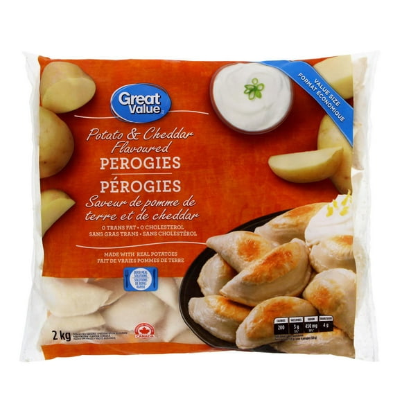 Great Value Potato & Cheddar Flavoured Perogies, 2 kg