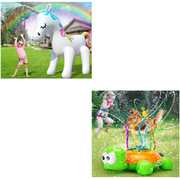 KCSD Inflatable Unicorn Sprinkler for Kids Giant Water Fun Toys for Backyard Sprinklers for Kids Toy Outdoor Water Toys for 3 15 Years Old Kids