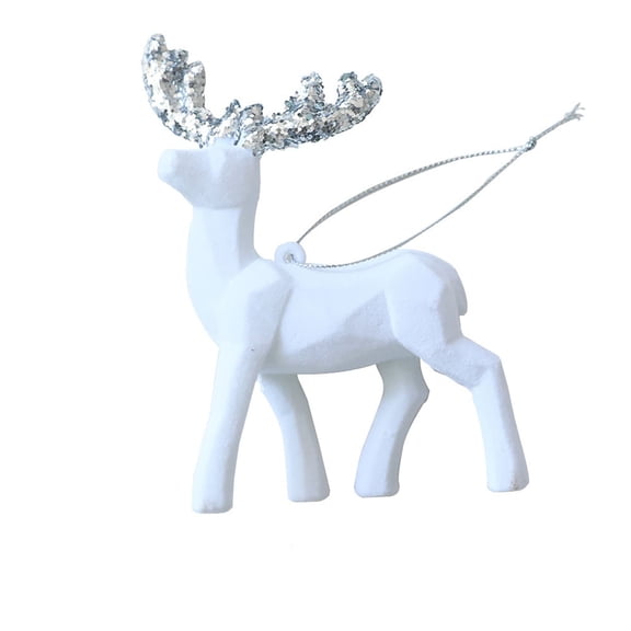 Virelaxpo Christmas Reindeer Hanging Ornament, Handcrafted Resin Decor with Antlers for Tree Decoration