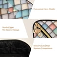 thumbnail image 5 of FORMRS Makeup Bag Travel Cosmetic Organizer for Women Fold Flat Zipper Pouch with Handle, Colorful Art Pattern, 5 of 8