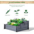 thumbnail image 4 of Outsunny 3-Tier Wood Raised Garden Bed, Elevated Planting Box, Gray, 4 of 10