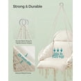 thumbnail image 4 of Hammock Chair with Large, Thick Cushion, Boho Swing Chair for Bedroom, Patio, Balcony, Garden, Holds up to 264 lb, Accessories Included, Cream White, 4 of 7