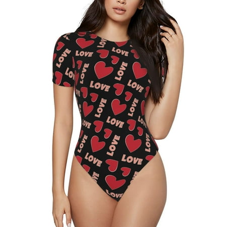 Zufioo Heart and love Women s Shapewear Bodysuits  Slimming Fit Body Suit One Piece Bodysuit Body Shaper Easy To Put On and Take Off-Medium