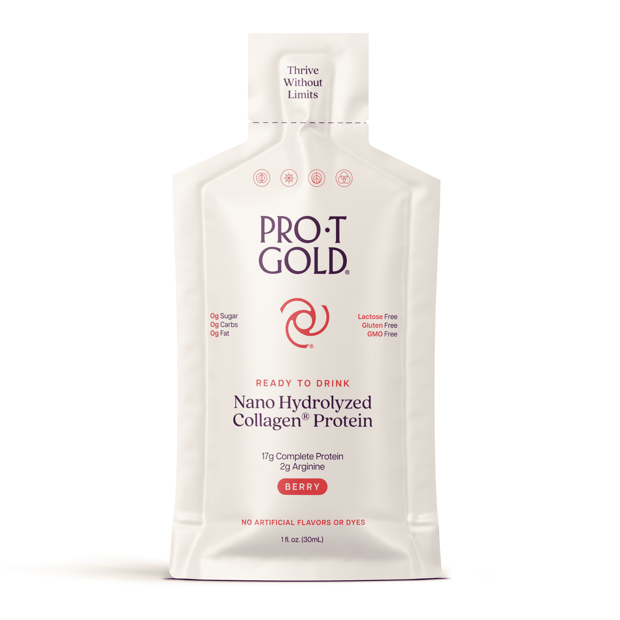 Liquid Collagen Protein Shot, 17g Clear Protein Nano-Hydrolyzed Grass Fed Collagen