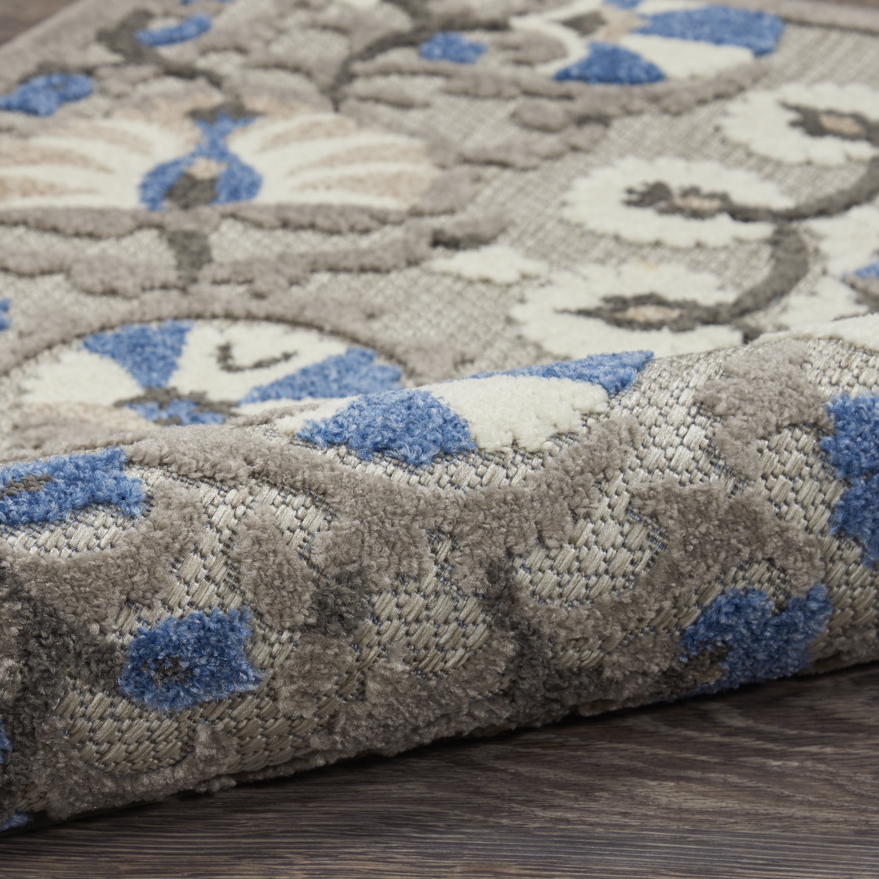 Nourison Aloha Indoor/Outdoor Grey/Multi 7'10" x 10'6" Area Rug, (8x11)