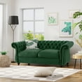 thumbnail image 5 of Noble House Aaniya Velvet Tufted Chesterfield Loveseat Sofa, Emerald, 5 of 13