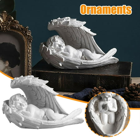 

Herrnalise Cozy Home Decor Resin Girl Angel Ornament Decoration Girl Window Shop Sculpture Crafts