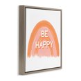 thumbnail image 3 of Stupell Industries Contemporary Orange Be Happy Brown Floating Frame Canvas Art, 18 x 18, by Amber Clarkson, 3 of 8