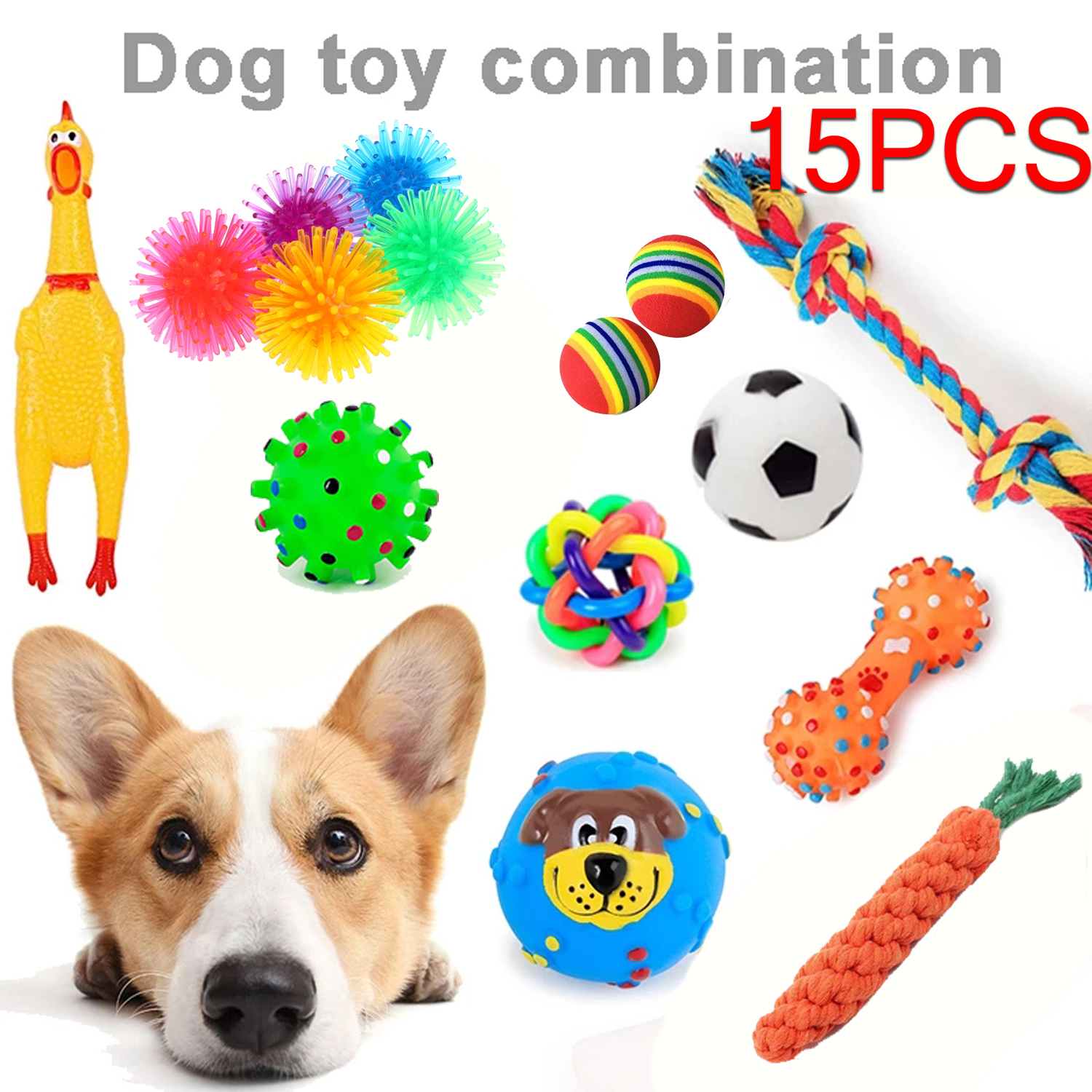 Dog Toys Pet Toy Ball Noise Plush Toys Big and Small Dog Chewing Kit