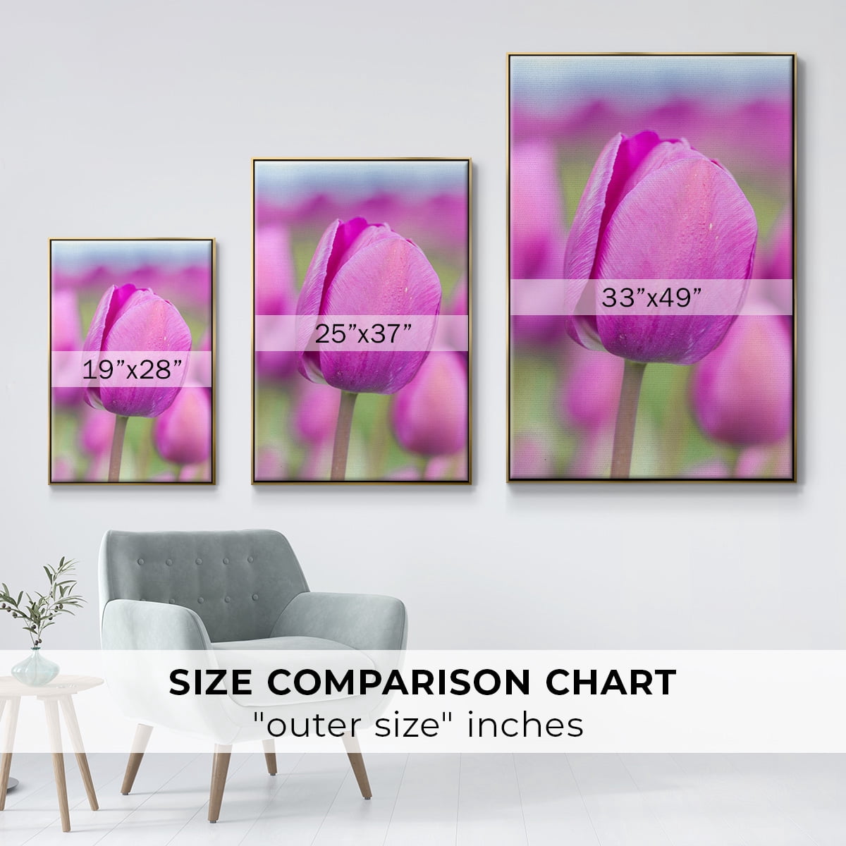 Magenta Stem Framed Premium Gallery Wrapped Canvas - Ready to Hang