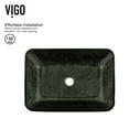 thumbnail image 3 of Vigo Vgt2022 Donatello 18" Rectangular Glass Vessel Bathroom Sink - Grey, 3 of 10