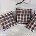 thumbnail image 4 of Dinheiro - Juego de 2 fundas de almohada a cuadros rojos, funda de almohada a cuadros de búfalo, funda de cojín de tartán para sofá, decoración del hogar, algodón, 4 of 5