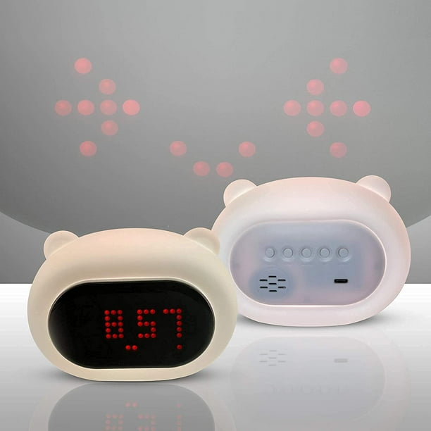 Led Lighted Night Light Alarm Clock Colour, Light Intensity