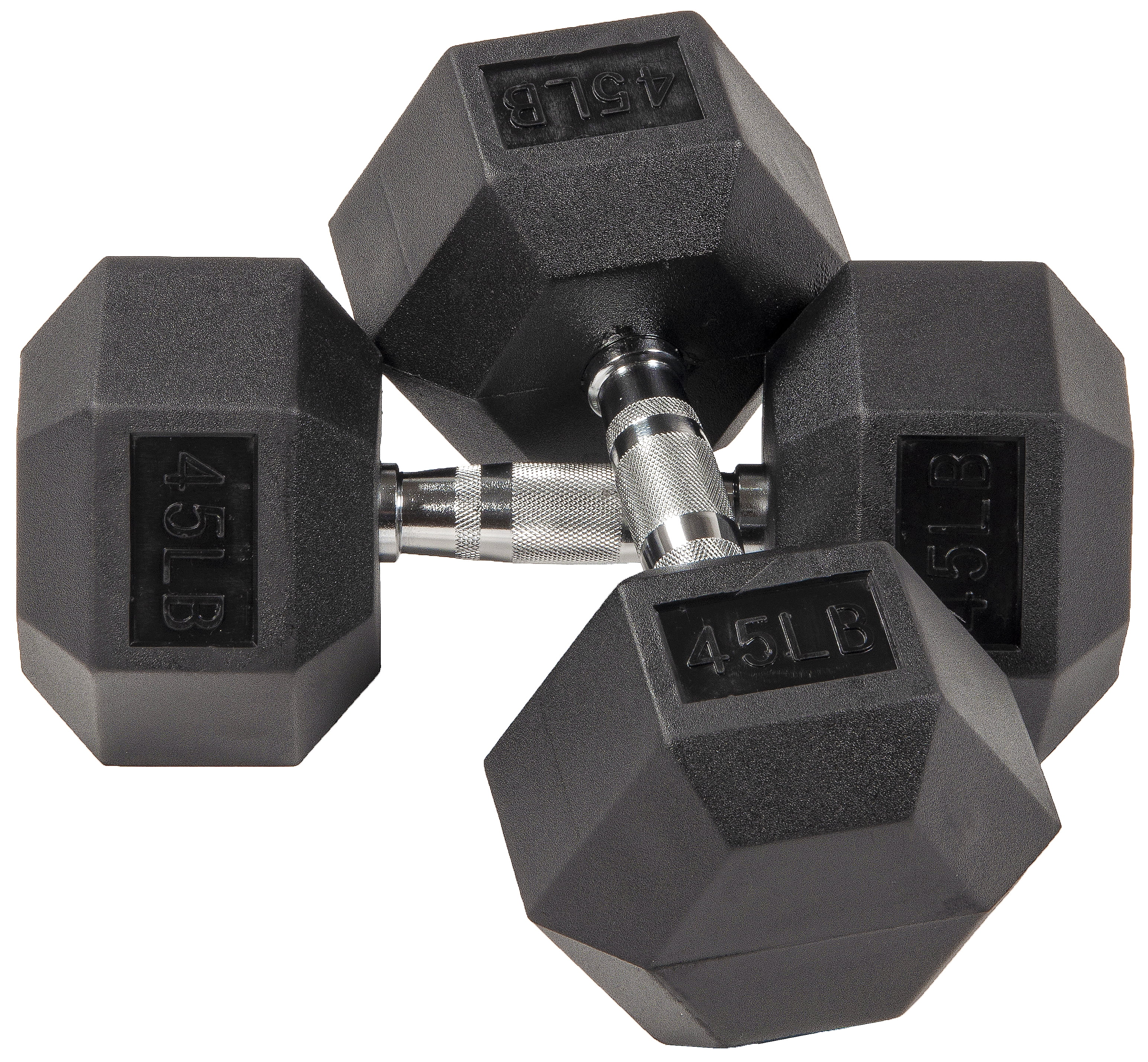 NEW Weider 40lb Dumbbells Pair Rubber Coated Hex Set 80lb Total Free Shipping 