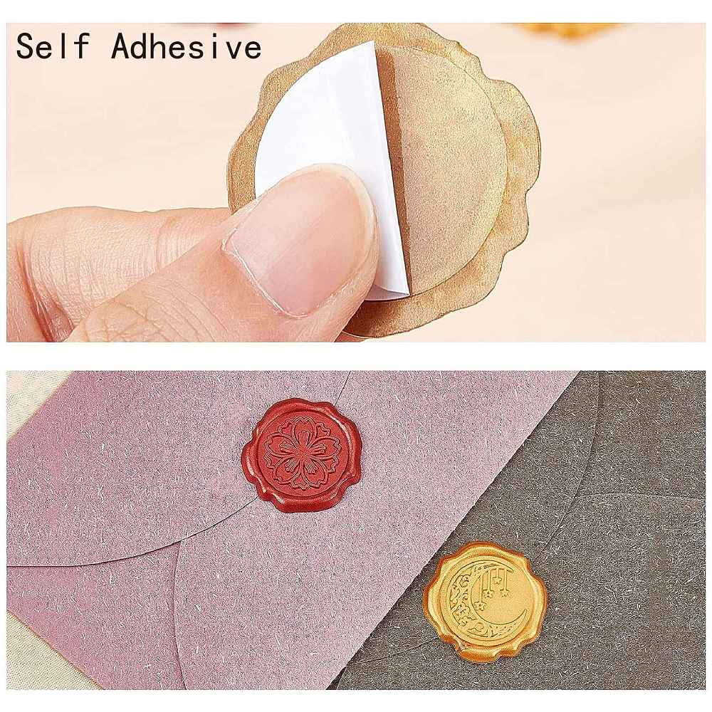 100Pcs Letter M Wax Seal Sticker Wedding Vintage Invitations Envelope Sealing Bronze Initial Label Decal Self Adhesive for Gift Wrapping