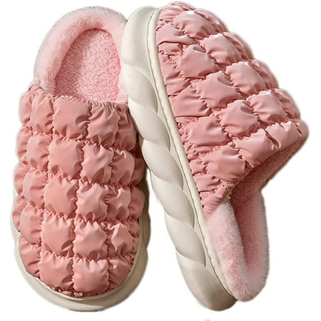 

PIKADINGNIS Women Fur House Slippers Cozy Memory Foam Home Slipper Fuzzy Bedroom Shoes Indoor Outdoor