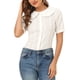 thumbnail image 5 of BLUSA CHIC INSPIRE para Mujer con Cuello Peter Pan, Top de Puntos Suizos, Manga Corta, XL Blanco, 5 of 6