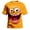 Orange, variant on Mens Graphic T-shirts Short Sleeve Crewneck Tops 3D Funny Face Print Novelty Casual Summer Cool T Shirts for Man Blue S