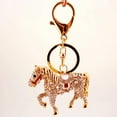 thumbnail image 6 of rygai Key Pendant Ethnic Style Glitter Decoration Zinc Alloy Inlaid Rhinestone Horse Keychain Toy Birthday Gift,Golden, 6 of 7