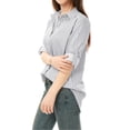 thumbnail image 3 of CamiDe Mujer Con Cuello De SolaY Mangas Largas Enrolladas Con Botones Gris L, 3 of 5