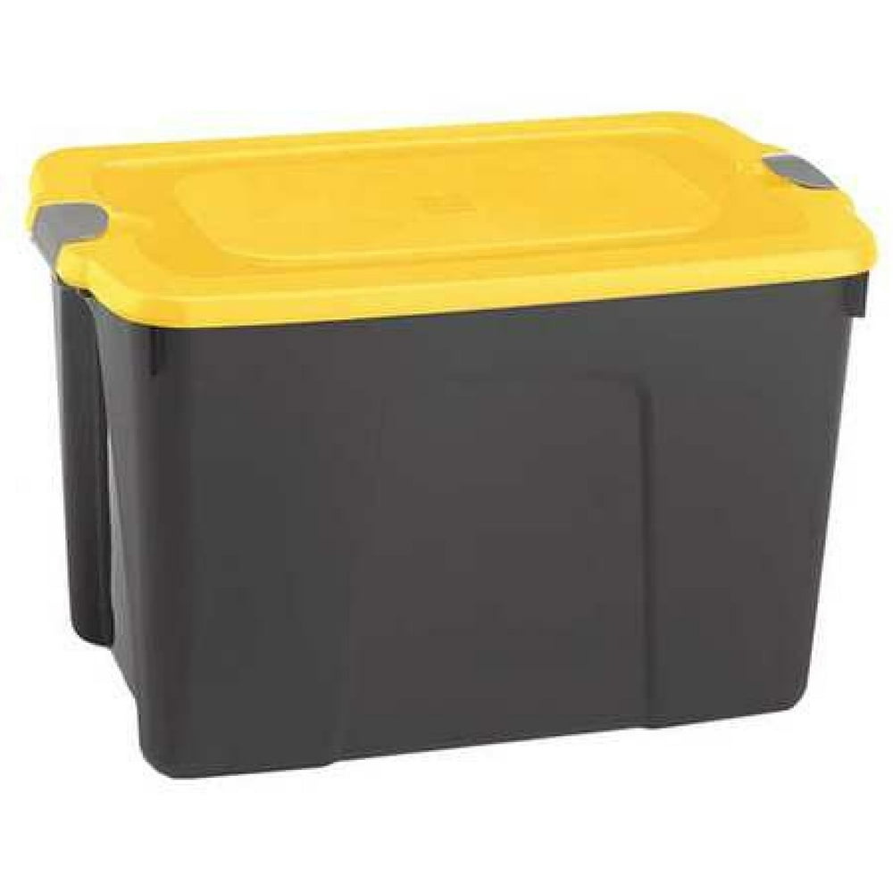 DURABILT 8528GRBKYL.06 Black/Yellow Storage Tote with Snap Lid 28 1/2