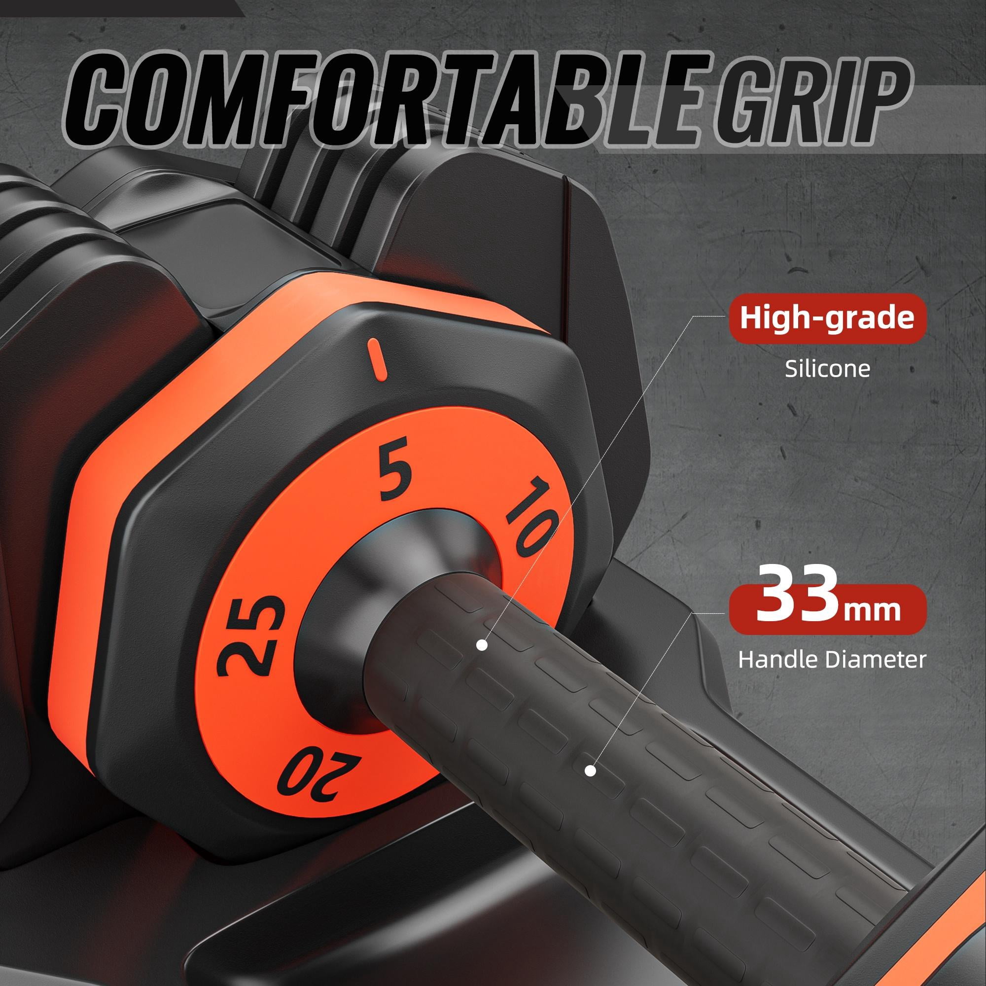 25 lb Dumbbells, Seizeen Single Adjustable Dumbbells Set, Free Weights Dumbbells 5-25 Pound, Home Gym Weight Training for Professionals or Beginners