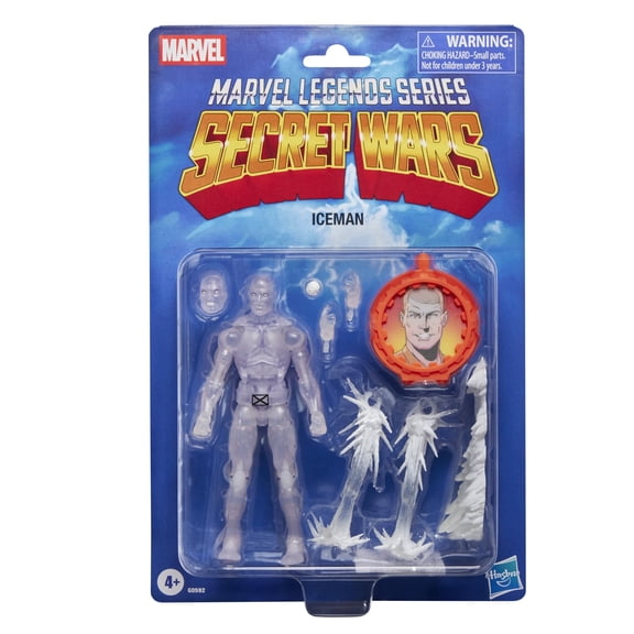 Marvel Legends Series Secret Wars Ice Man, X-Men Retro Comics Collectible 6-Inch Action Figure with Shield