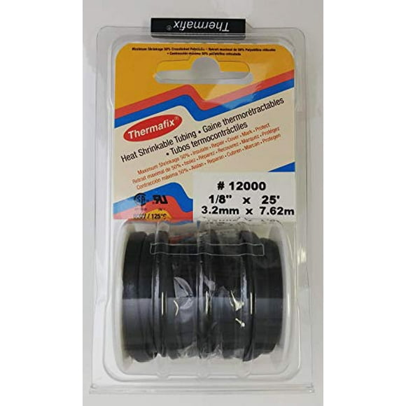 Single Wall Heat Shrinkable Tubing - TFX 1/8" X 25' Black Spool