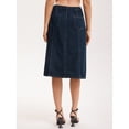 thumbnail image 4 of DARING DIVA Women's A Line Back Waist Knee Length Jean Skirts Small Black Blue, 4 of 7
