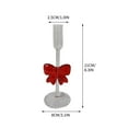 thumbnail image 2 of YOHAVEN Clear Glass Christmas Taper Candle Hold With Red Bow Elegant Candle Holders for Table Centerpiece Dinner Party Wedding Home Christmas Decor Front Door Decorations Winter Decor for Christmas, 2 of 5