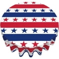 thumbnail image 3 of USA Flag Checkered Tablecloth Round 60\u201dx60\u201d Stars Patriotic Table Cloths for Parties Waterproof Fabric Protector for July 4th Independence Day Small Tablecloths Decor for Party Holiday Home, 3 of 6